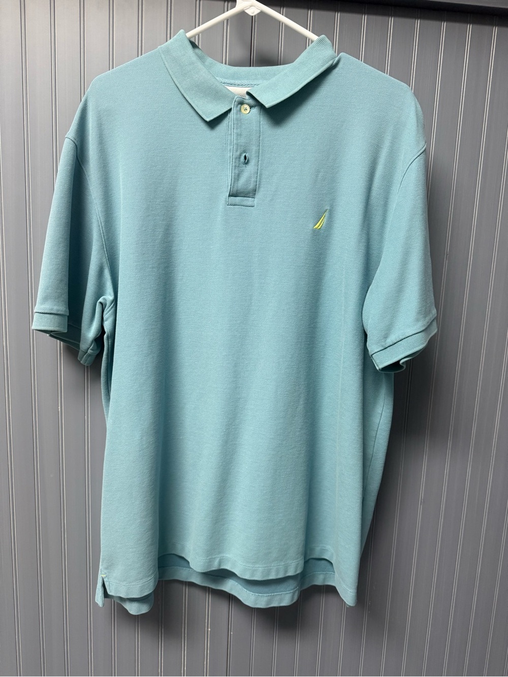 Nautica Teal Polo Shirt with Yellow Logo